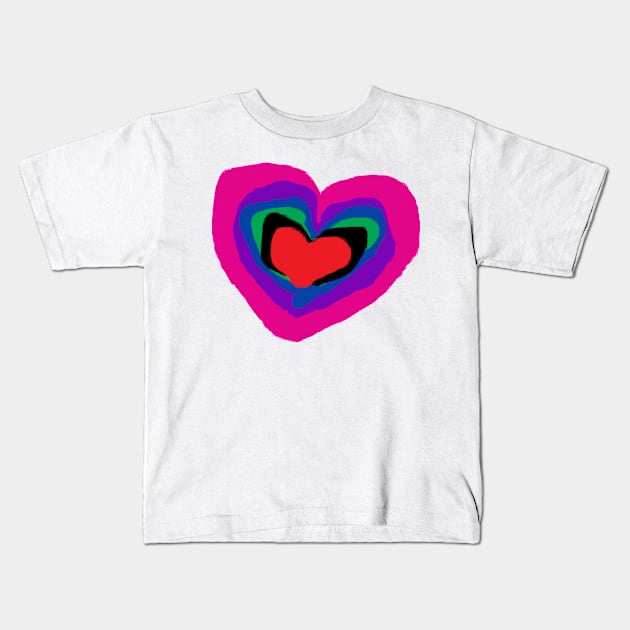 RainBow Heart #TPArtDecoContest Kids T-Shirt by EllenDaisyShop